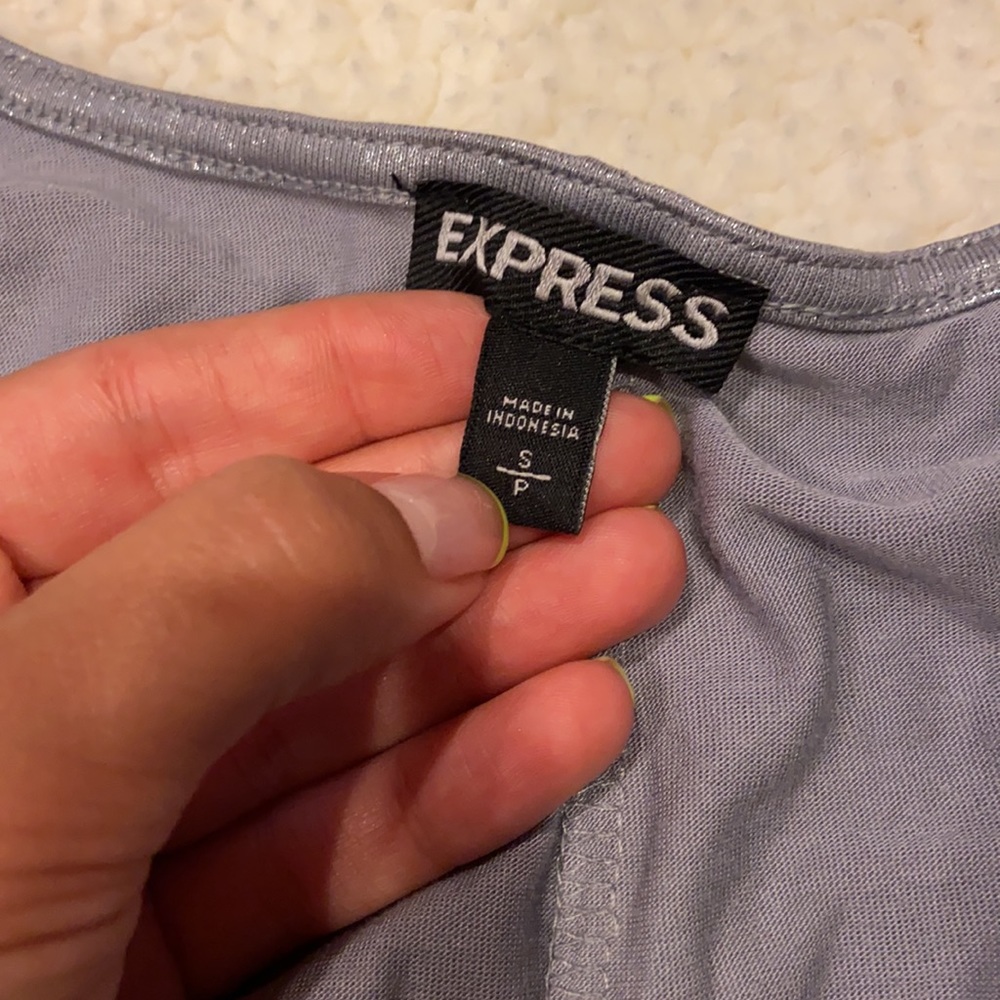 Express Silver Metallic Blouse - image 6